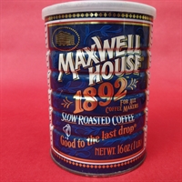 blå blik kaffedåse maxwell house 1892 old tin genbrug